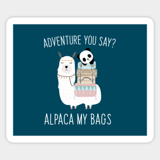 Alpaca  (I'll Pack) My Bags Cute Panda Play on Words Sticker